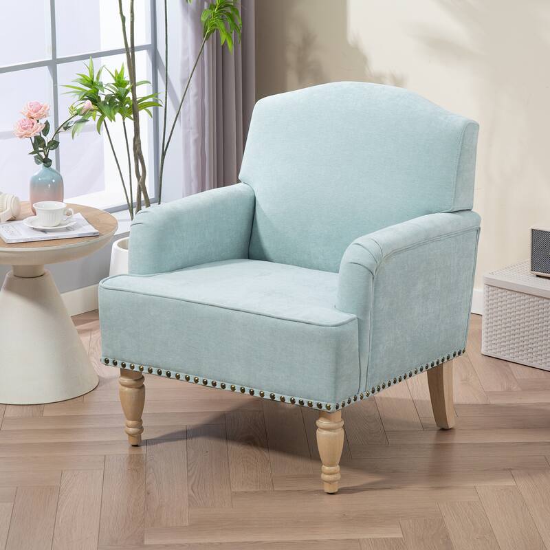 Comfortable Upholstered Armchair with Sturdy Wooden Frame for Various Rooms