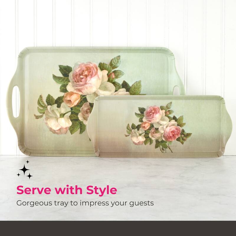 Pimpernel Antique Roses Tray, Set of 2