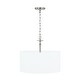 preview thumbnail 6 of 6, Abbie 3-light Drum Pendant w/ White Fabric Shade & White Glass DIffuser