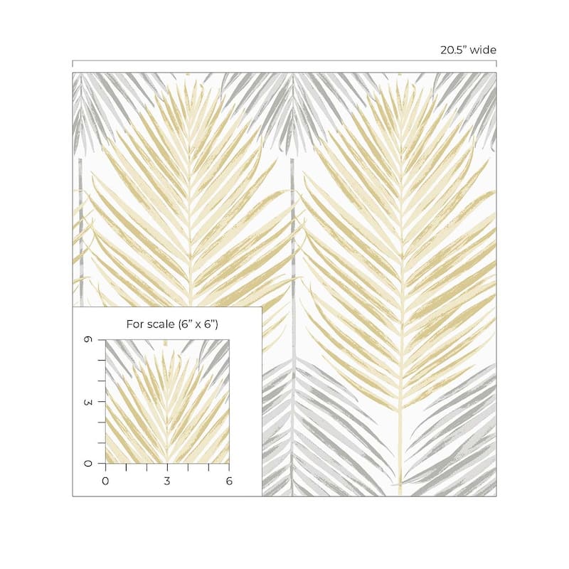 NextWall Two Toned Palm Peel and Stick Wallpaper
