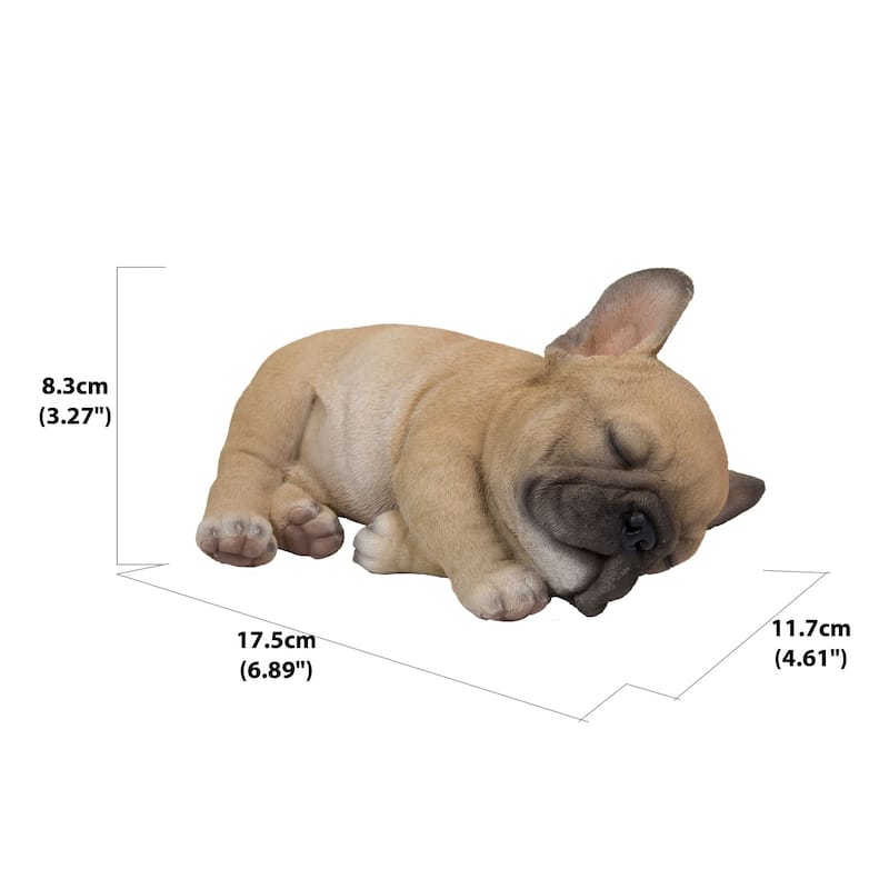 7" Sleeping French Bulldog Puppy Outdoor Garden Statue