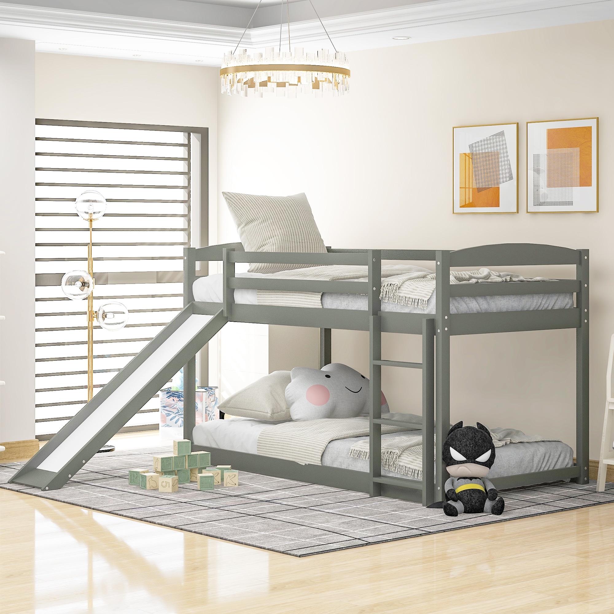 Low profile twin over full bunk bed deals
