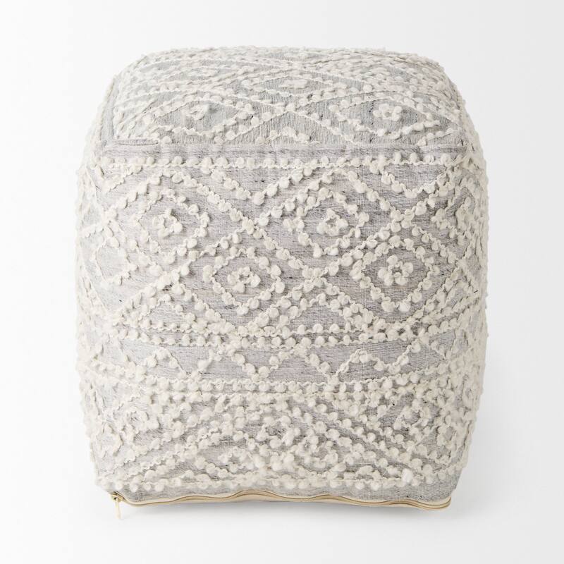 Farida Patterned Square Pouf