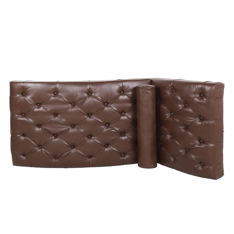Dark Brown PU Upholstered Chaise Lounge with Classic Sled Design