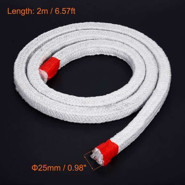 6.57ft x 0.98 inch Ceramic Fiber Rope Square Braided Rope Gasket Seal