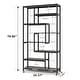 preview thumbnail 10 of 23, Vintage Brown/ Black 8-Shelf Etagere Bookcase, White Modern Bookshelves with Storage, Tall Display Rack