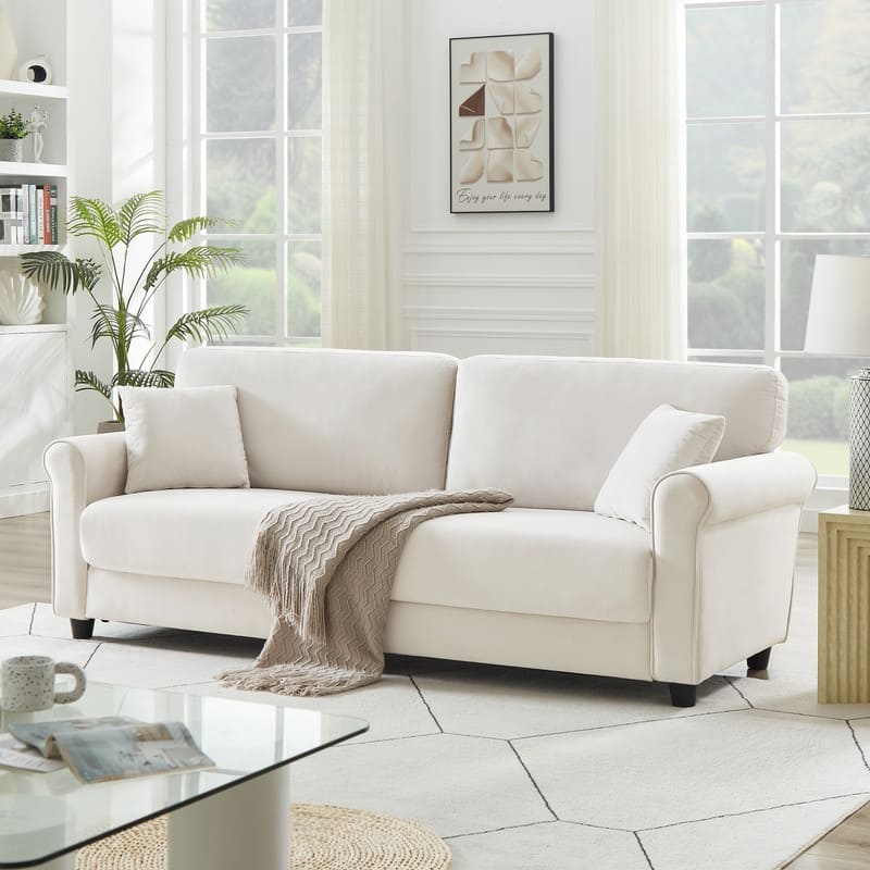 82"Velvet Upholstery Cloud Sofa Couch Cushion Back Deep Seat Loveseat