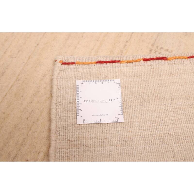 ECARPETGALLERY Hand Loomed Indo Gabbeh Ivory Wool Rug - 8'3 x 9'10
