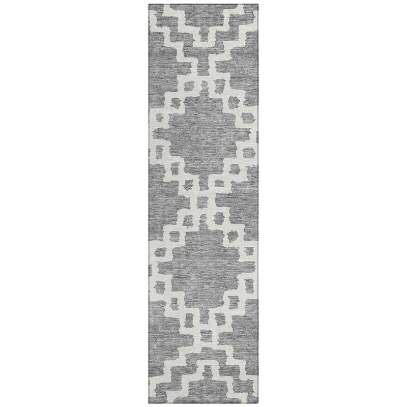 Machine Washable Indoor/ Outdoor Chantille Geo Trellis Rug