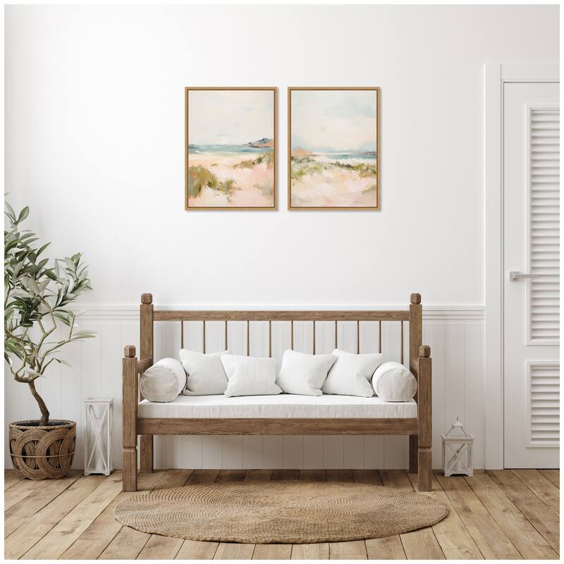 Kate and Laurel Natural Tranquil Landscape 2 Piece Framed Canvas Wall Art Set by Amy Lighthall