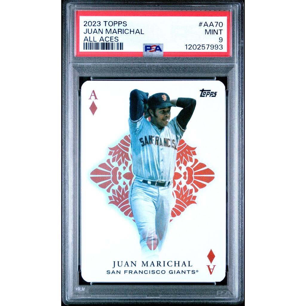 Juan Marichal 2023 Topps All Aces Baseball Card #AA70 Graded PSA 9 Cert # 120257993 - 8' x 11'