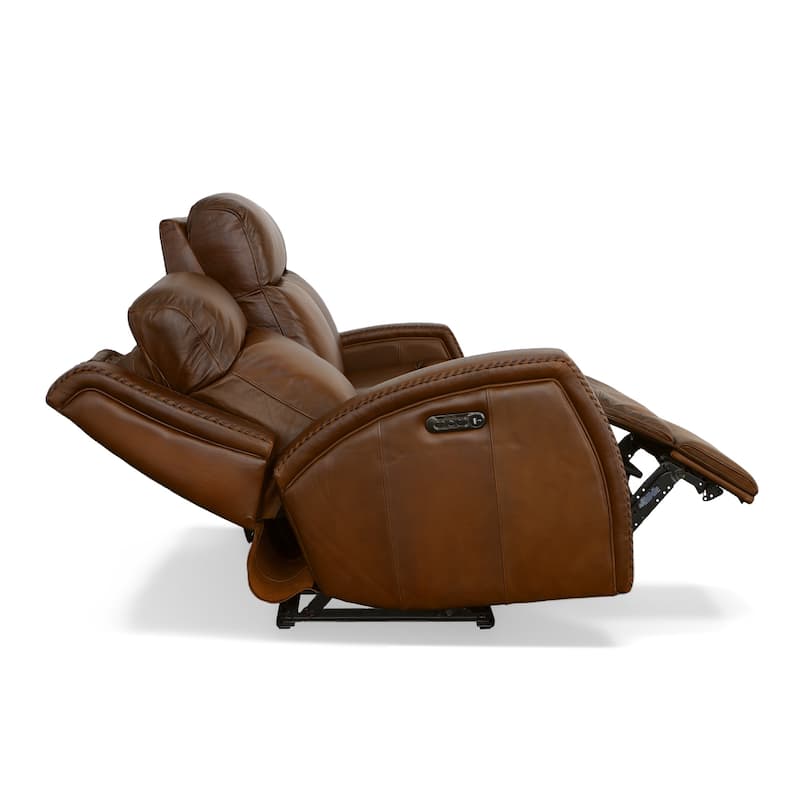 Mustang Rust Power Reclining Sofa with Power Headrests by Flexsteel - 84" x 42" x 40"