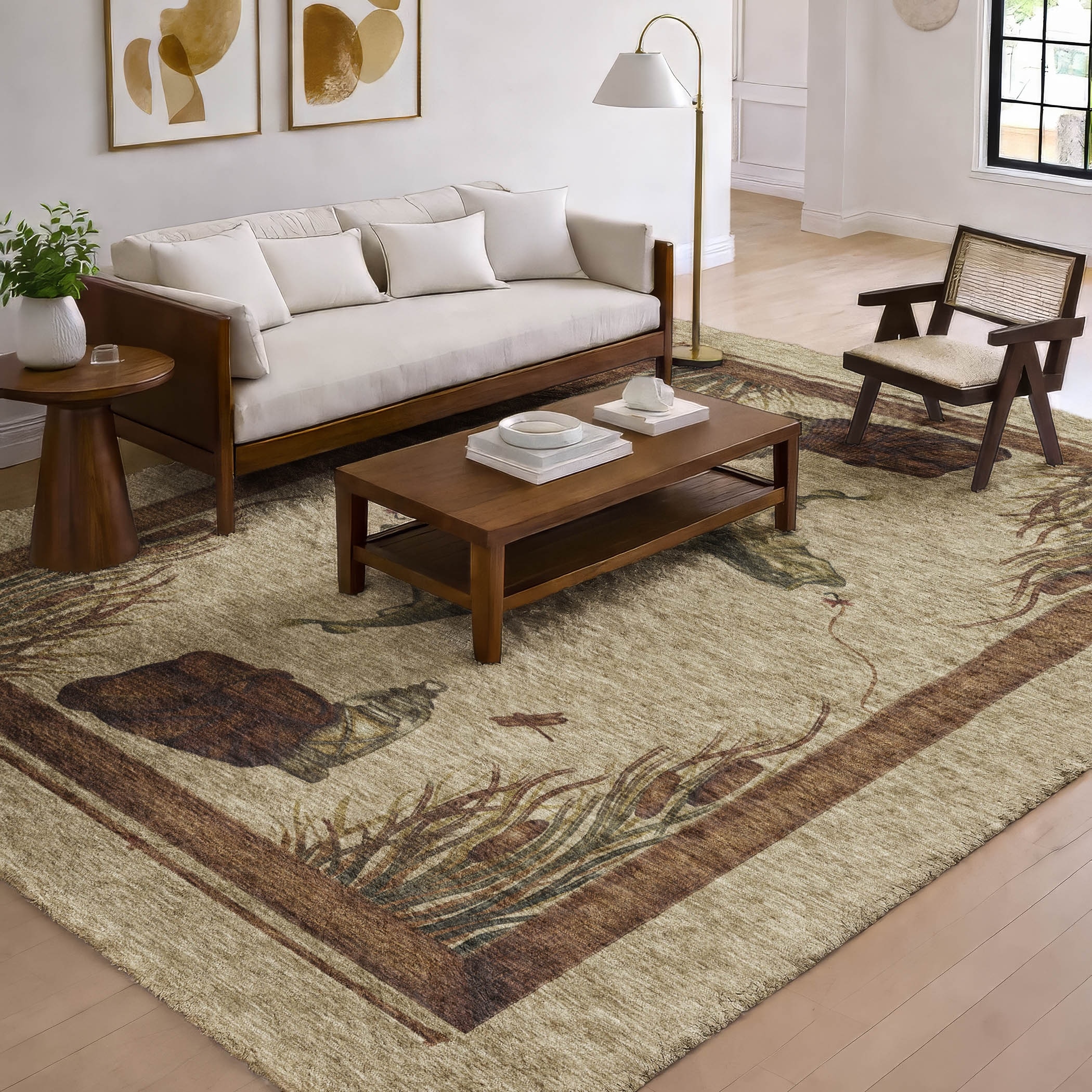 Premium Washable Super Soft Lake Fish Dream Shag Rug