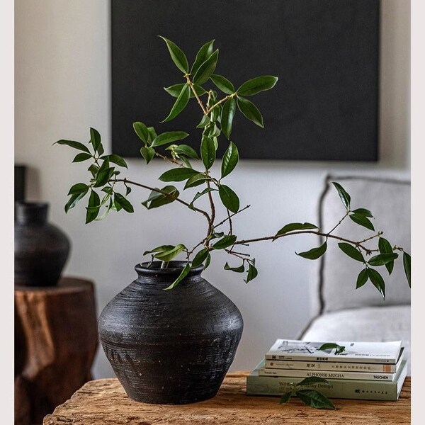 Vintage Wabi-Sabi Style Ceramic Jar - Bed Bath & Beyond - 43046957