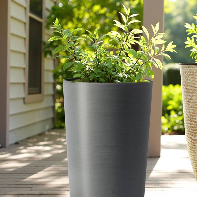 2 Pack Tall 21.7 in Planters for Outdoor Plants, Modern Tall Square Planter Box, Indoor Outdoor Porch Patio Flower Pot