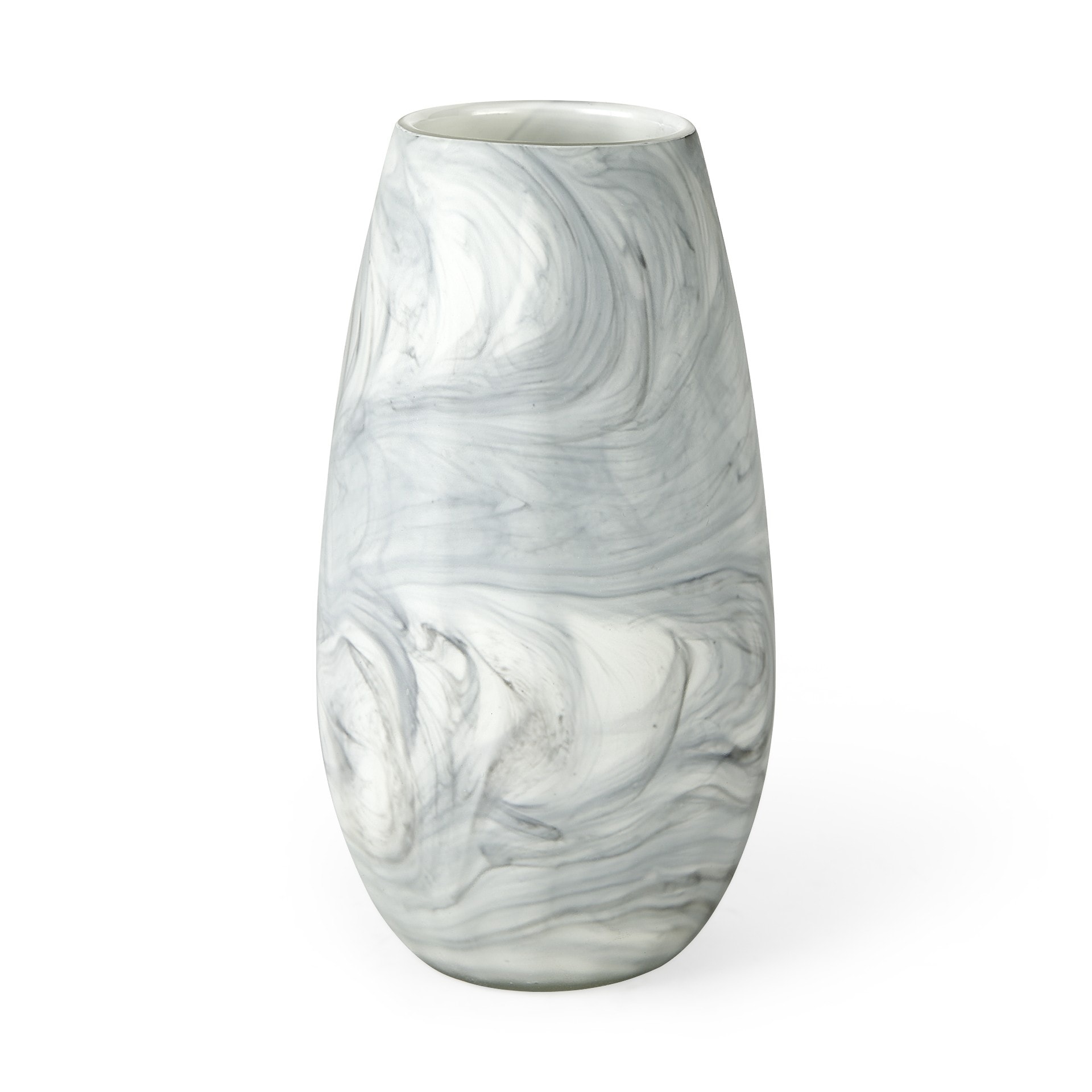 Gray and Cream Marble Design Glass Vase