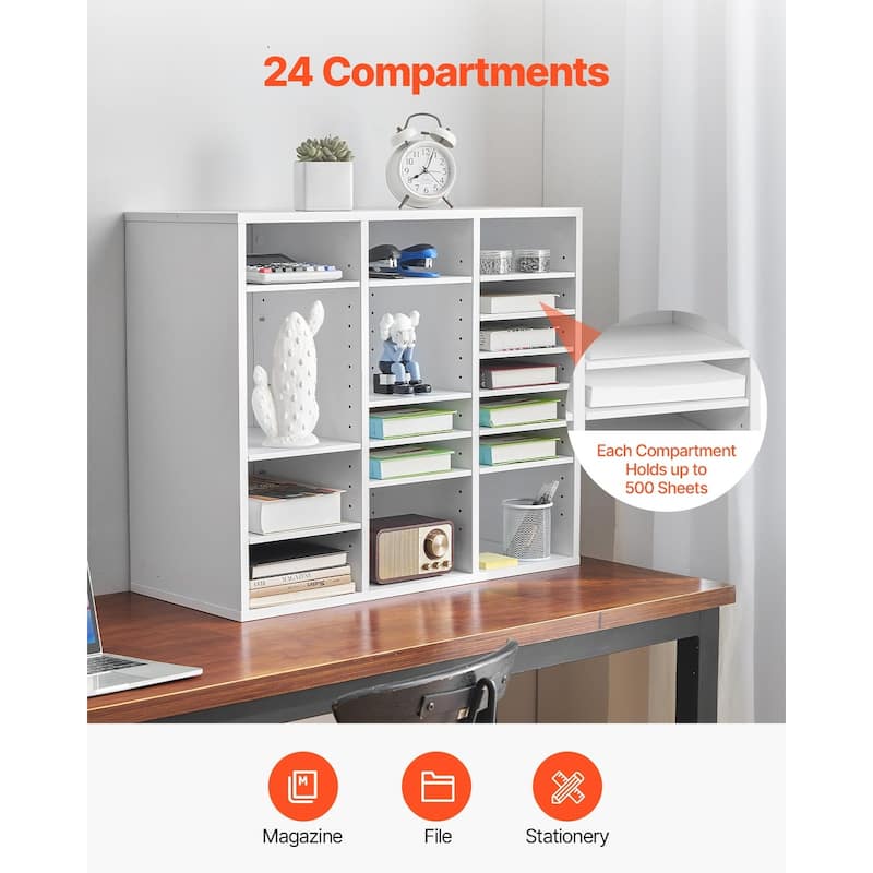 Multi-Purpose Office Literature Organizers with 24 Compartments and Adjustable Shelves Perfect Addition to Any Space