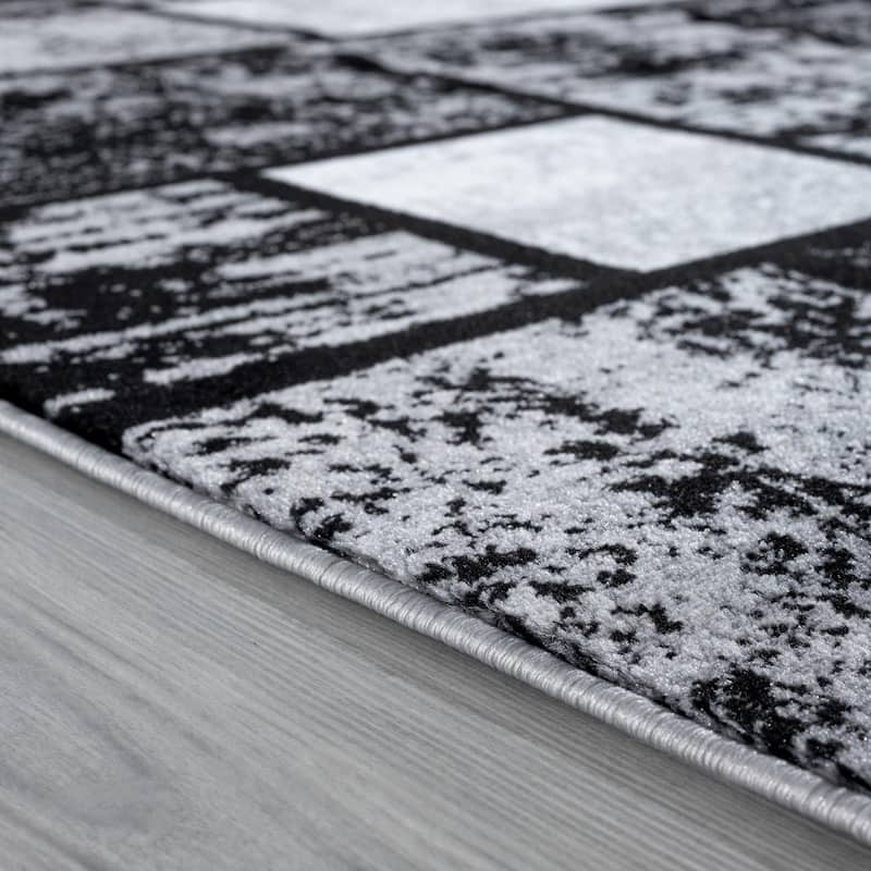 Luxe Weavers Geometric Squares Modern Area Rug - 8' x 10' - 8' x 10' - Grey