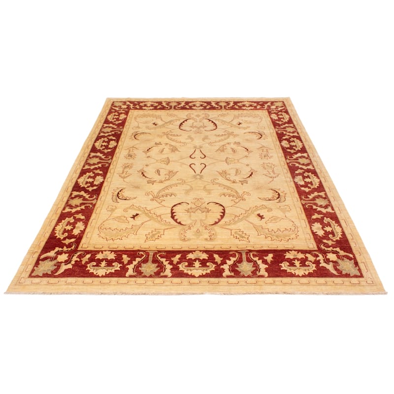 ECARPETGALLERY Hand-knotted Chobi Finest Ivory Wool Rug - 9'1 x 11'10