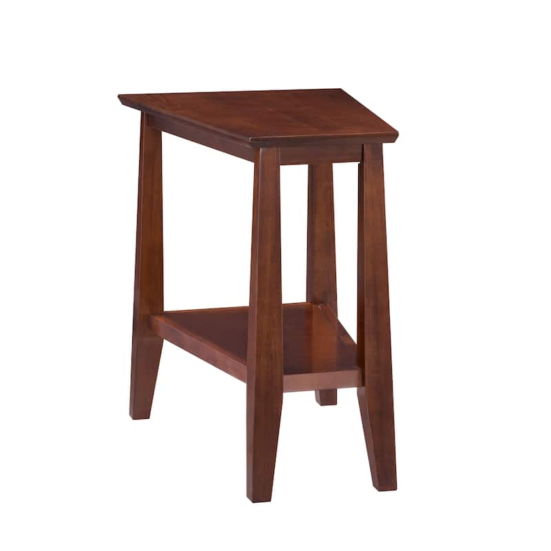 Delton 24 in. Solid Wood Recliner Wedge Side End Side Table with Shelf