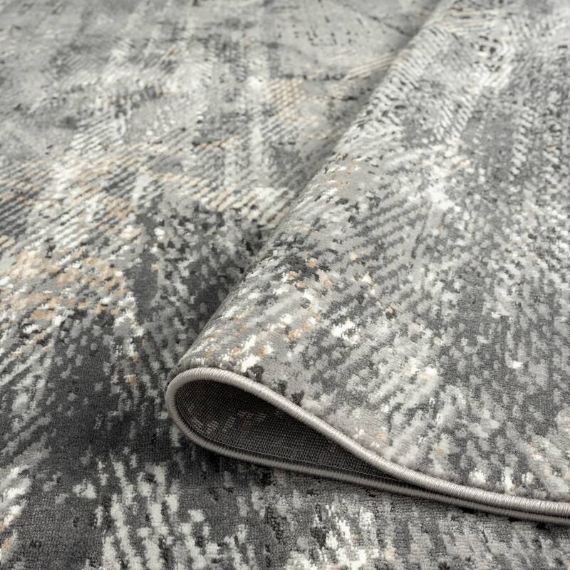 Lumina Grey Abstract Area Rug