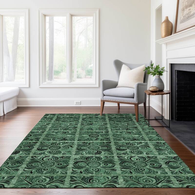 Machine Washable Indoor/ Outdoor Chantille Mosic Rug