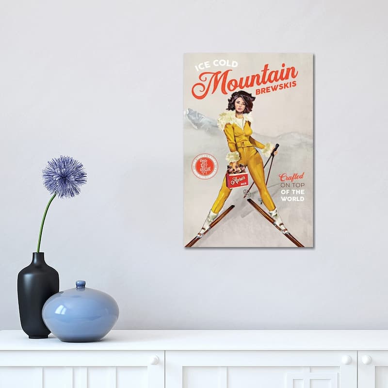 iCanvas "Apres Ski Mountain Brewski" by The Whiskey Ginger Canvas Print - 18x12x1.5