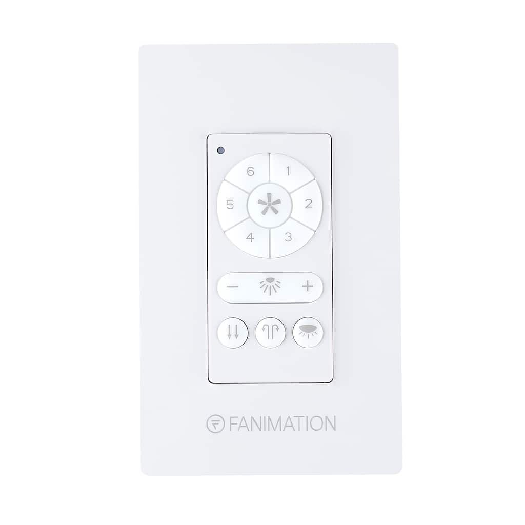 Ceiling Fan Wall Control - 6 Speed DC Motor Fan and Downlight - White