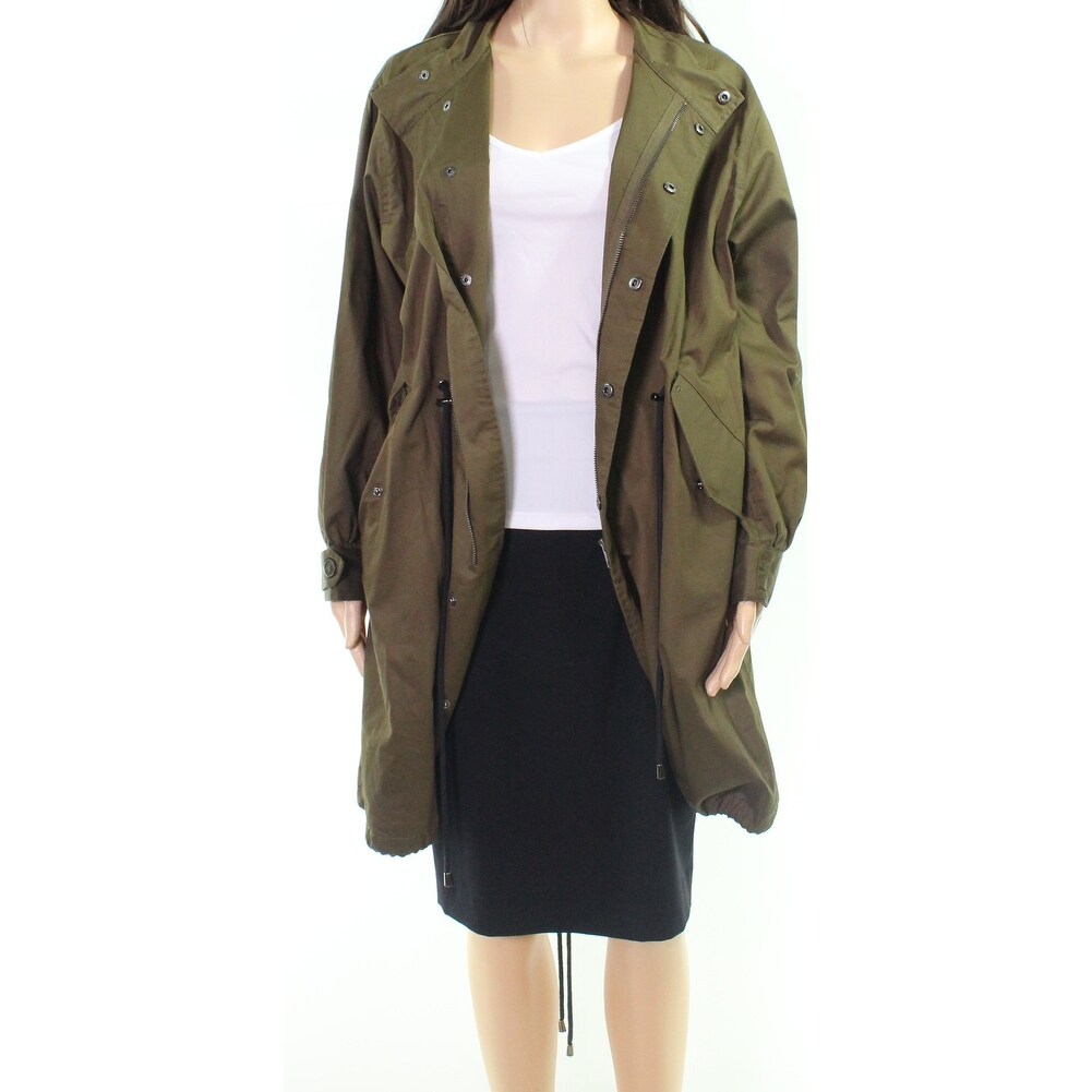olive green plus size coat