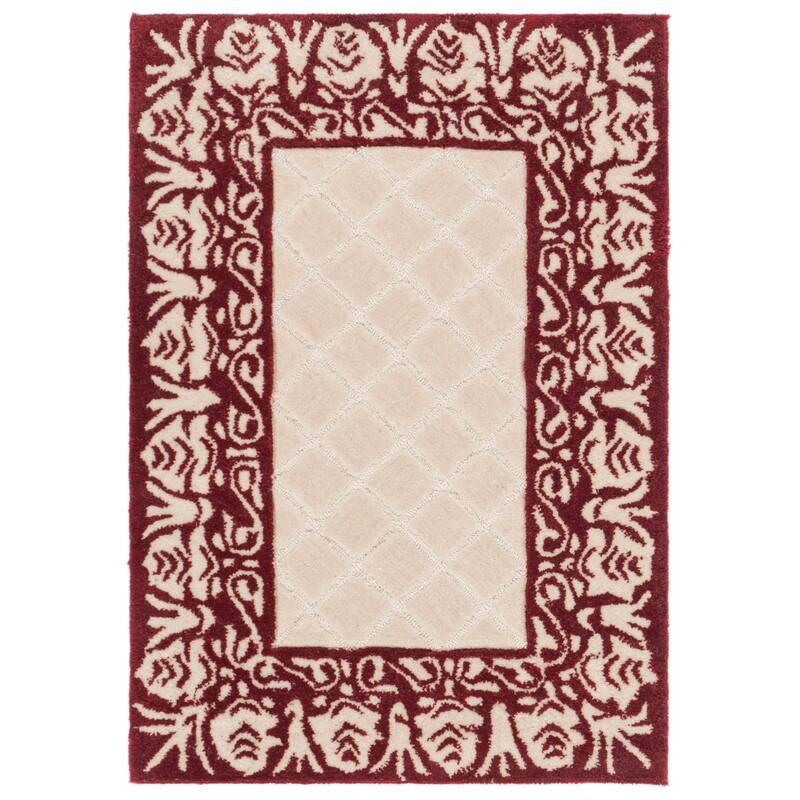 SAFAVIEH Handmade Total Performance Majbritt Oriental Trellis Rug - 2' x 3' - Red