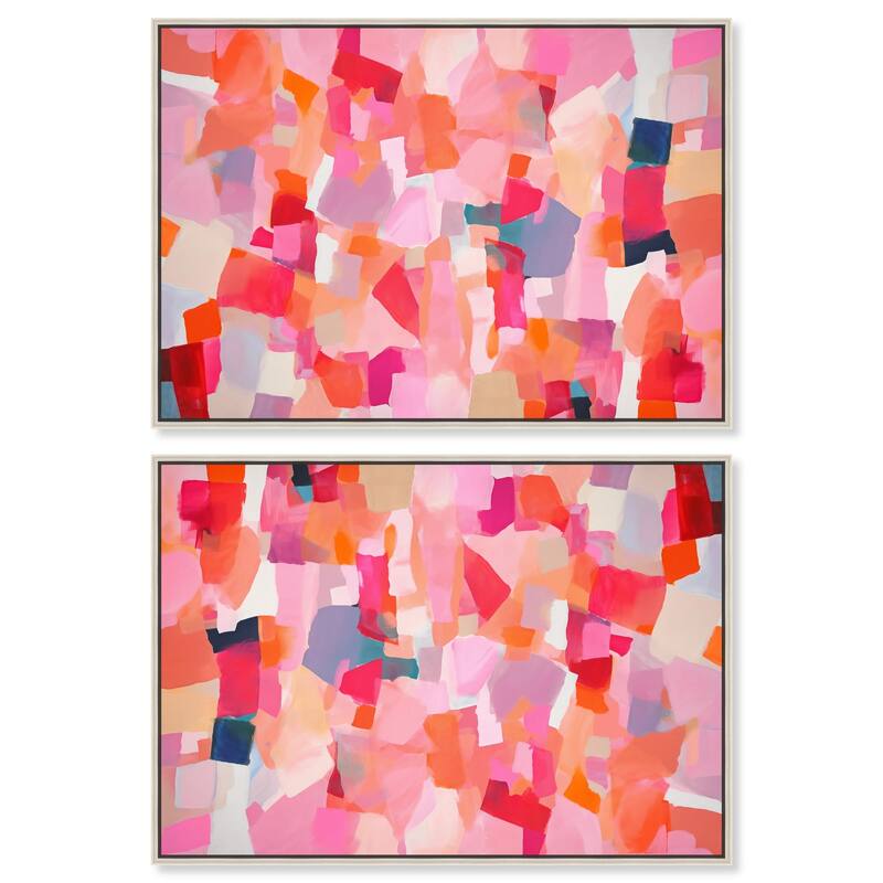 Sunset Poppy Chorus I Canvas by Art Remedy - 20" x 20" - White