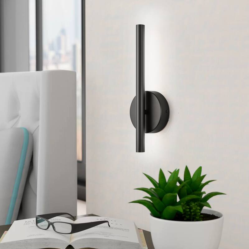 Modern Black Linear Integrated LED 3000K Warm Light Bathroom Vanity Light Wall Sconce