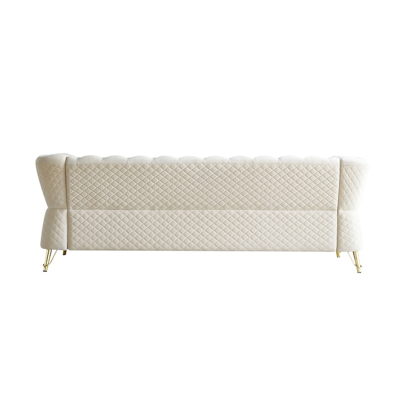 Modern Tufted Velvet Sofa 87.4 inch for Living Room