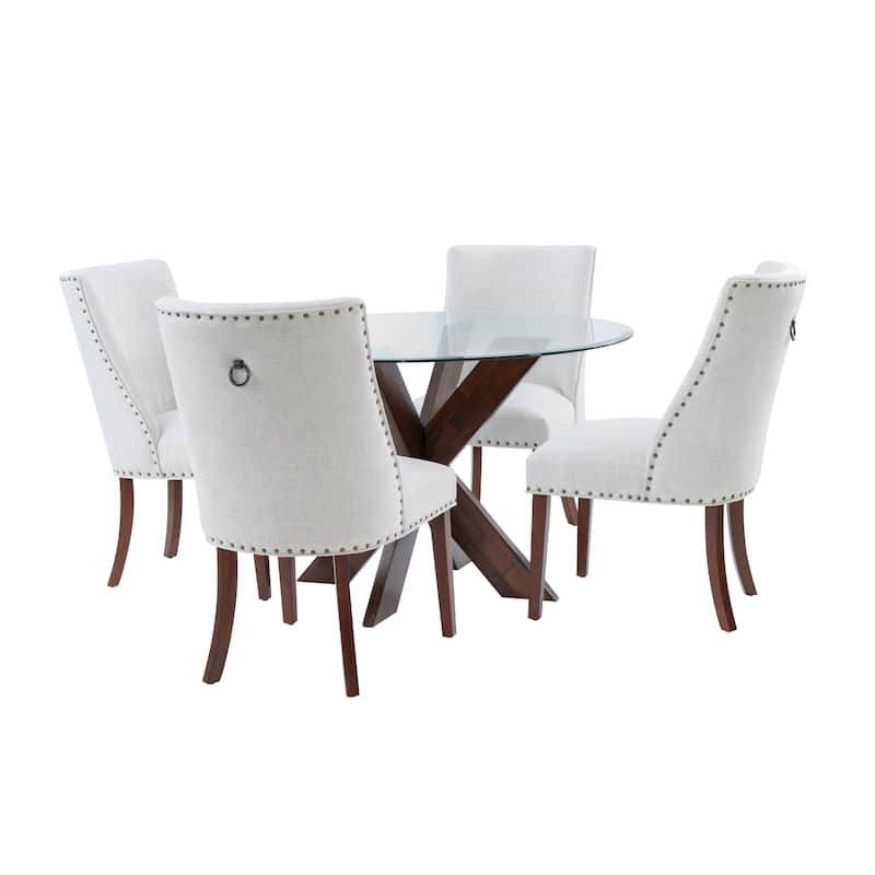 Linon Allard 5-Piece Rustic Dining Set - Espresso/Natural