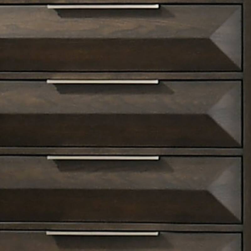 Fema Tall Dresser Chest, 5 Drawer, Nickel Finger Pulls, Espresso Brown