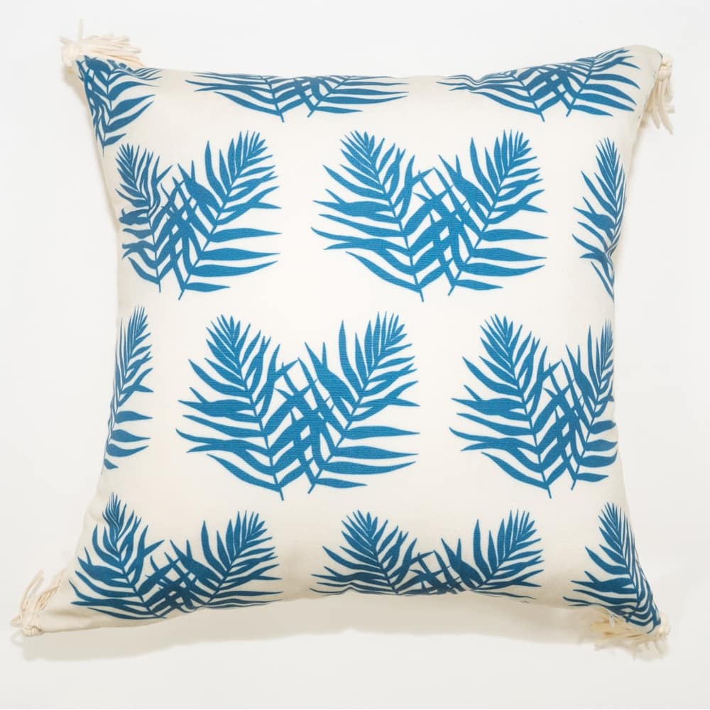 Jiti Outdoor Modern Waterproof Custom Print Double Palm Patterned Accent Square Throw Pillows Cushions for Pool Patio Chair