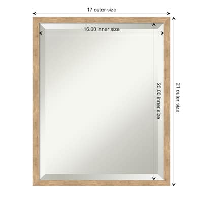 Imprint Beveled Wood Framed Bathroom Vanity Wall Mirror