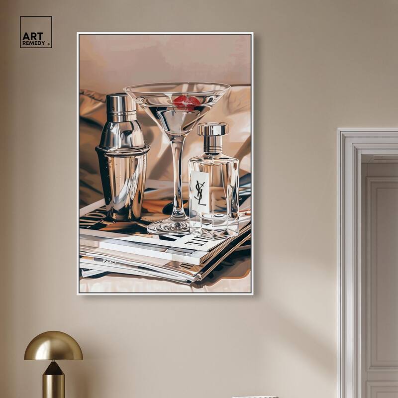 Martini Magazine Stack Canvas by Art Remedy