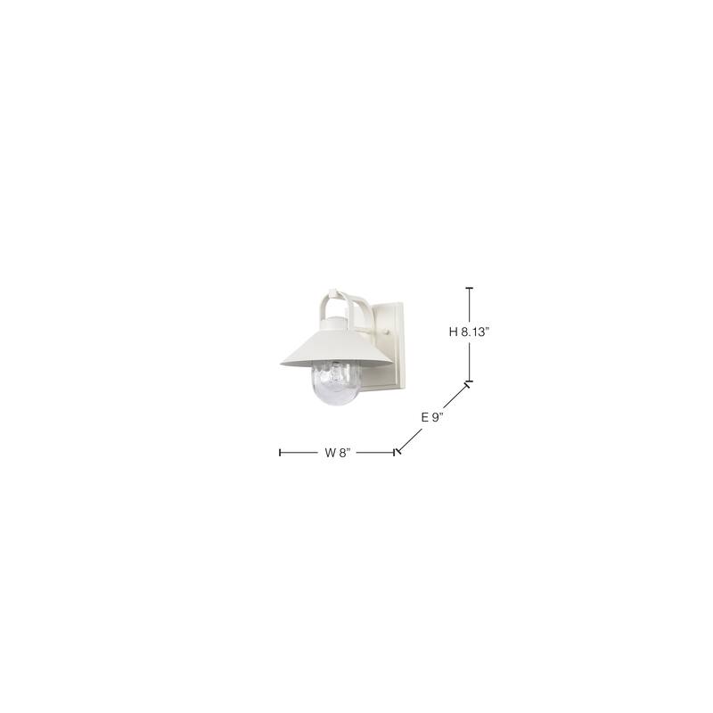 Ridge Small Outdoor Lantern White Finish Clear Seeded Glass
