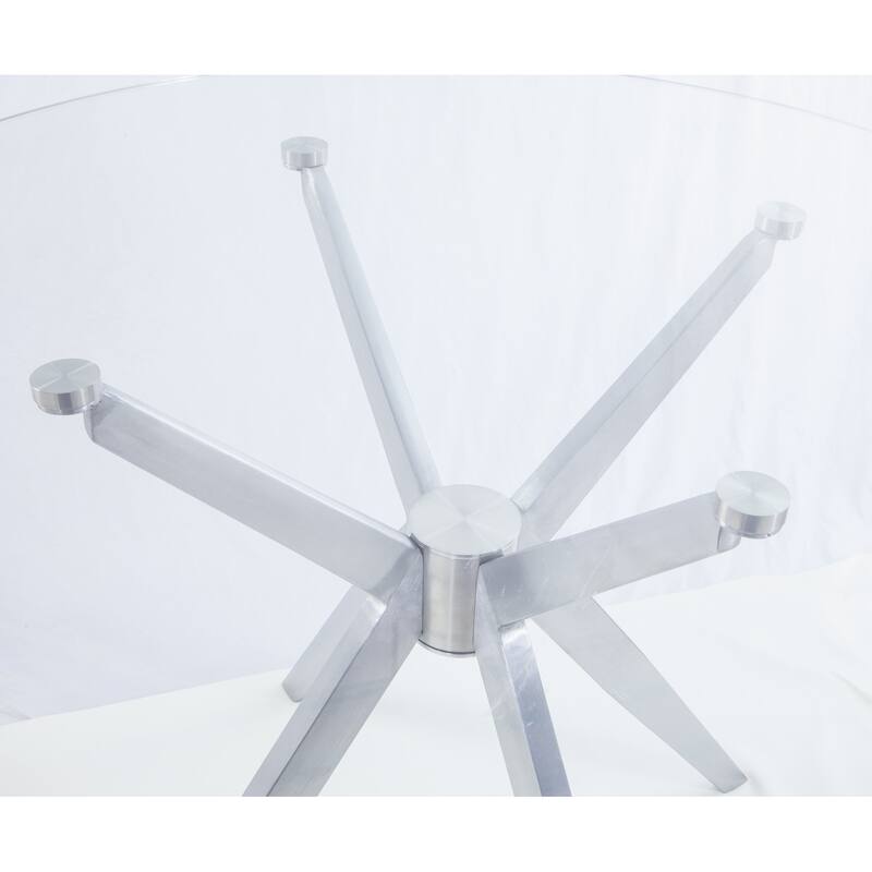 Modrest Dallas Modern Brushed Stainless Steel Dining Table