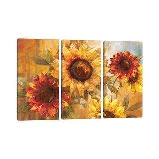 iCanvas "Sunflower Cheer" by Nan 3-Piece Canvas Wall Art Set - Bed Bath ...