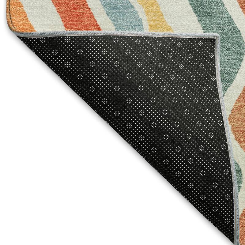 Machine Washable Indoor/ Outdoor Funky Stripe Chantille Rug