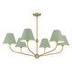 preview thumbnail 1 of 2, Xavier 6 Light Vibrant Gold + Green Chandelier