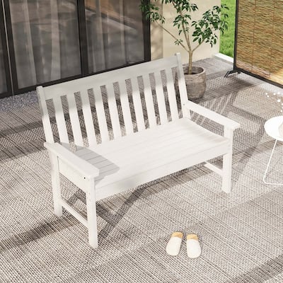 Costway Garden Bench All-Weather HDPE 2-Person Outdoor Bench for Front - See Details