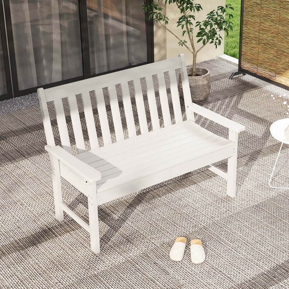 Costway Garden Bench All-Weather HDPE 2-Person Outdoor Bench for Front - See Details