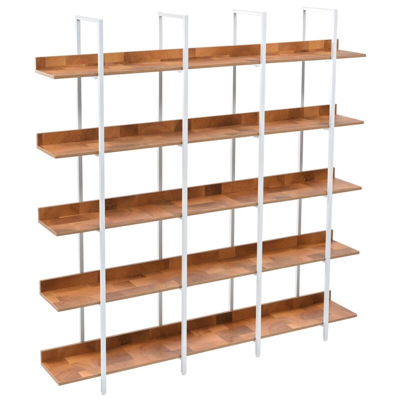 5 Tier Bookshelf Office Bookshelf Metal Frame MDF Board