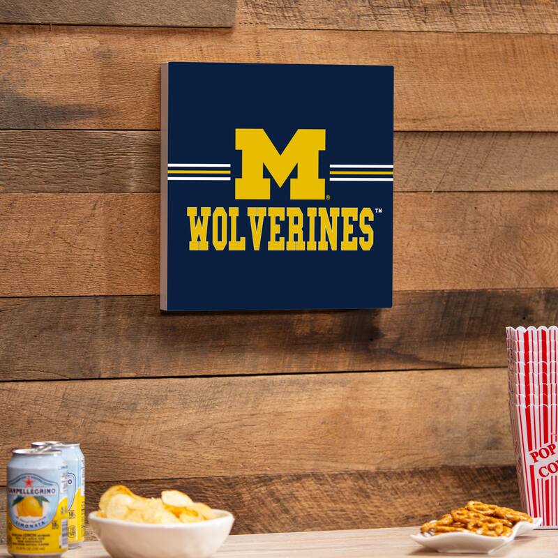 University Of Michigan Wooden Door Decor Wall Sign - Multi-Color - 12 x 12