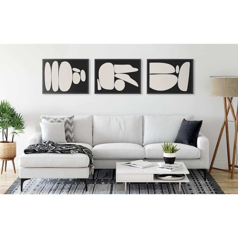 Kate and Laurel Sylvie Zen Rock Canvas by The Creative Bunch Studio