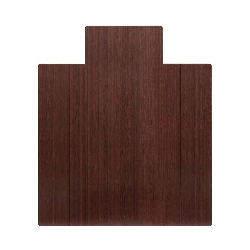 Jani Eco Deluxe Dark Cherry Bamboo Chair Mat with Lip - (44 x 52), Durable Eco-Friendly Chair Mat