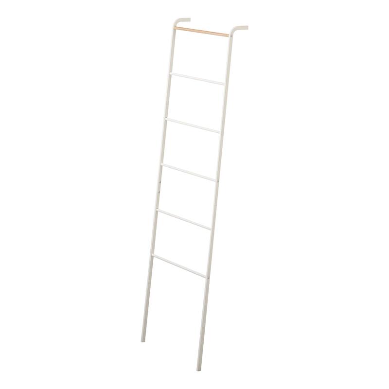 Yamazaki Home Leaning Storage Ladder - Two Styles, Steel, Ladder, Holds 13.2 lbs - L 9.45 x W 17.72 x H 62.99 inches